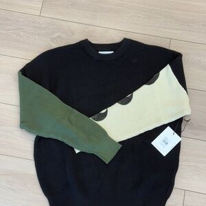 Spiritual Gangster Black and Green Crew Neck Sweater